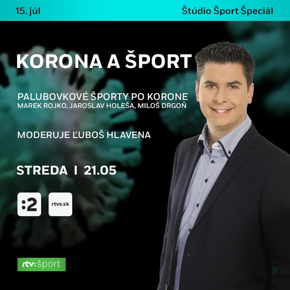 Diskusia "Palubovkové športy po korone" na Dvojke RTVS v stredu o 21:05