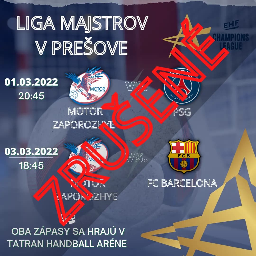 V Prešove teraz bez zápasov Ligy majstrov s PSG i Barcelonou